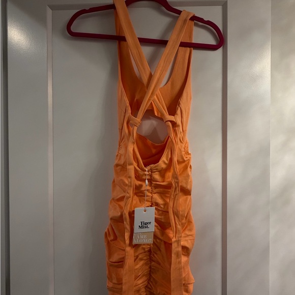 Tiger Mist Vibrant Orange Backless Dress - Picture 2 of 3